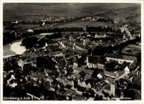 Ak Landsberg am Lech Oberbayern, Fliegeraufnahme