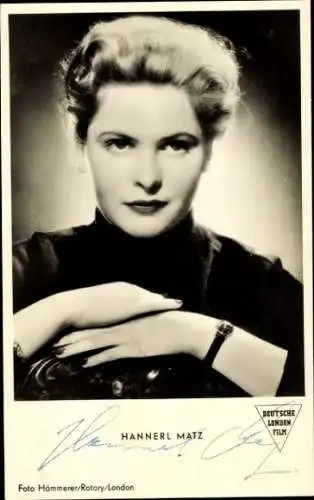 Ak Schauspielerin Hannerl Matz, Portrait, Autogramm