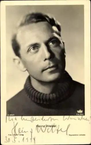 Ak Schauspieler Heinz Welzel, Porträt, Autogramm