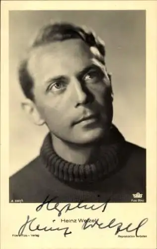 Ak Schauspieler Heinz Welzel, Porträt, Autogramm