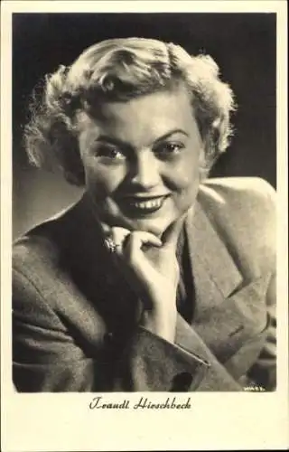 Ak Schauspielerin Traudl Hirschbeck, Portrait, Autogramm