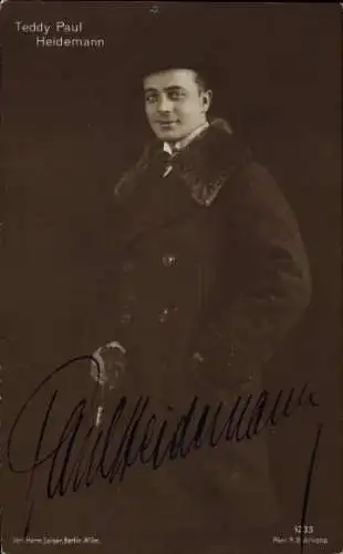 Ak Schauspieler Teddy Paul Heidemann, Portrait, Autogramm