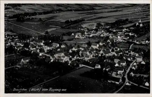 Ak Baustetten Laupheim in Oberschwaben Württemberg, Fliegeraufnahme