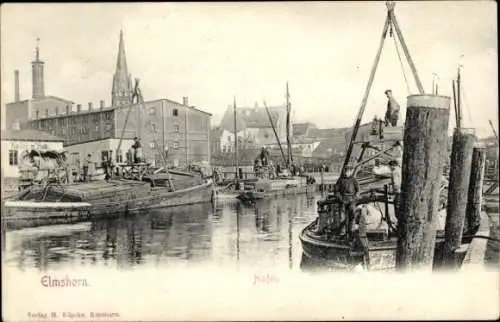 Ak Elmshorn in Holstein, Hafen