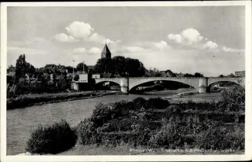 Ak Rheine in Westfalen, Hindenburgbrücke über der Ems