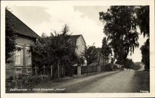 Ak Zechlinerhütte Rheinsberg in der Mark, FDGB Gästeheim Kamm, Straßenansicht