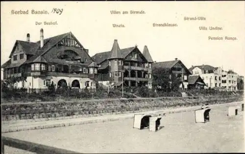 Ak Ostseebad Bansin auf Usedom, Der Seehof, Vineta, Villen am Strand, Strandklause, Villa Undine