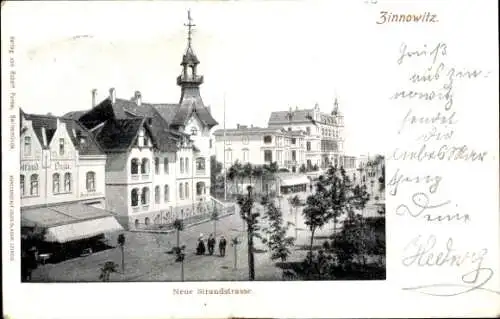 Ak Ostseebad Zinnowitz auf Usedom, Neue Strandstraße, Bazar