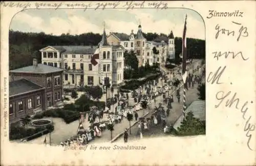 Ak Ostseebad Zinnowitz auf Usedom, Neue Strandstraße