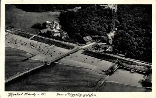 Ak Ostseebad Graal Müritz, Blick auf den Strand, Wald, Fliegeraufnahme