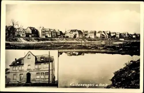 Foto Ak Kaltenengers am Rhein, Gesamtansicht, Gasthaus, Bäckerei