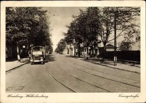 Ak Hamburg Wilhelmsburg, Veringstraße, Gleise, Fahrzeug