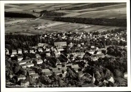 Ak Neudietendorf in Thüringen, Gesamtansicht, Fliegeraufnahme