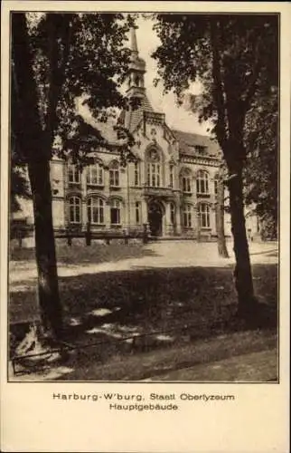 Ak Hamburg Harburg Wilhelmsburg, Staatl. Oberlyzeum, Hauptgebäude