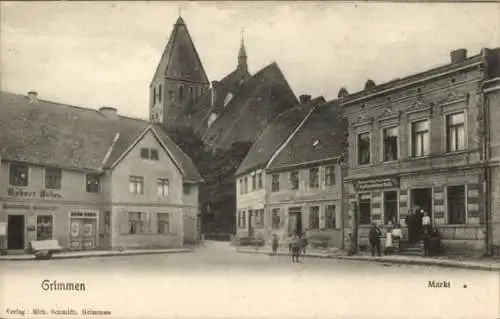 Ak Grimmen in Mecklenburg Vorpommern, Marktplatz