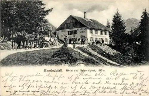 Ak Handeck Guttannen Kanton Bern, Handeckfall, Hotel, Grimselpost