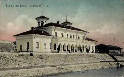 Ak Brăila Rumänien, Bahnhof