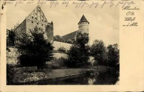 Ak Olsztyn Allenstein Ostpreußen, Schloss an der Alle