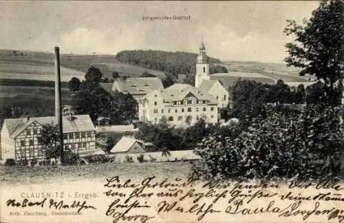 Ak Clausnitz Rechenberg Bienenmühle im Erzgebirge, Erbgerichts-Gasthof