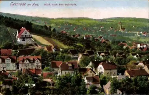 Ak Gernrode Quedlinburg im Harz, Blick nach Bad Suderode