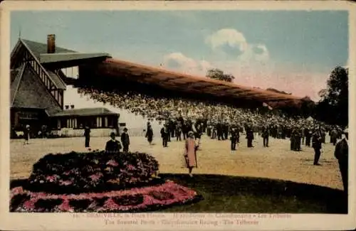 Ak Deauville La Plage Fleurie Calvados, Hippodrome de Clairefontaine, Tribüne