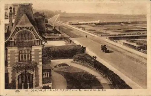 Ak Deauville La Plage Fleurie Calvados, Terrasse, Gärten