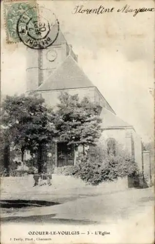 Ak Ozouer le Voulgis Seine et Marne, Kirche