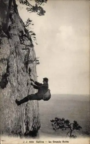 Ak Salève Haute Savoie, La Grande Arete, Bergsteiger