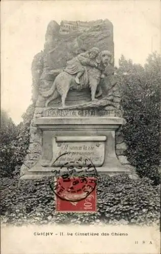 Ak Clichy Hauts de Seine, Der Friedhof der Hunde