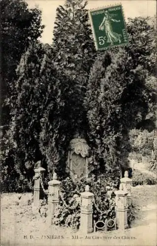 Ak Asnières sur Seine Hauts-de-Seine, Hundefriedhof