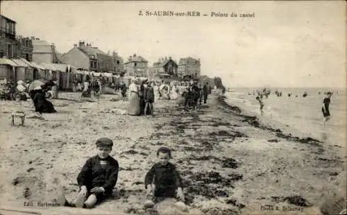 Ak Saint Aubin sur Mer Calvados, Pointe du castel