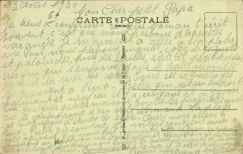 Ak Saint Aubin sur Mer Calvados, La Plage a maree haute