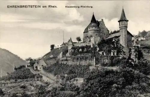 Ak Ehrenbreitstein Koblenz am Rhein, Klausenburg-Rheinburg