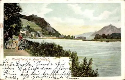 Ak Rolandseck Remagen am Rhein, Panorama, Drachenfels