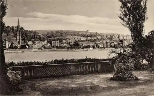 Ak Koblenz am Rhein, Pfaffendorf, Blick von der Rheinanlage