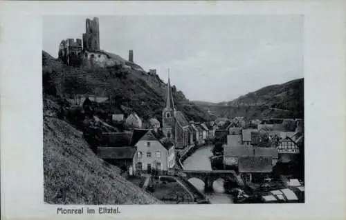 Ak Monreal in der Eifel, Teilansicht, Kirche, Burg, Eltztal