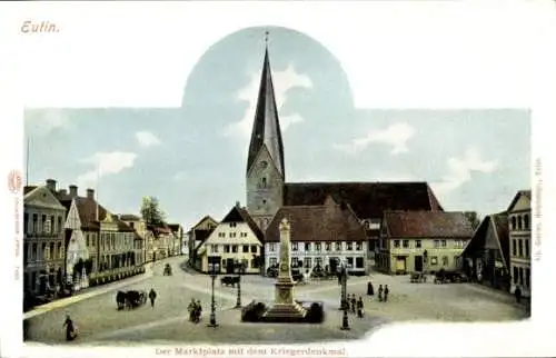 Ak Eutin in Ostholstein, Marktplatz, Kriegerdenkmal