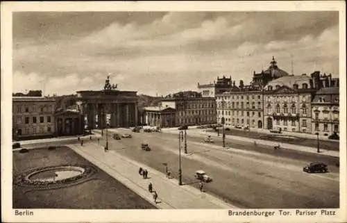 Ak Berlin Mitte, Brandenburger Tor, Pariser Platz