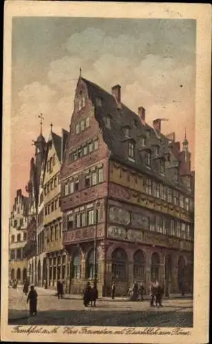 Ak Frankfurt am Main, Haus Frauenstein mit Durchblick zum Römer