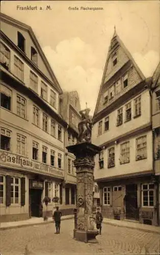 Ak Frankfurt am Main, Große Fischergasse, Gasthaus zum Stift, Brunnen