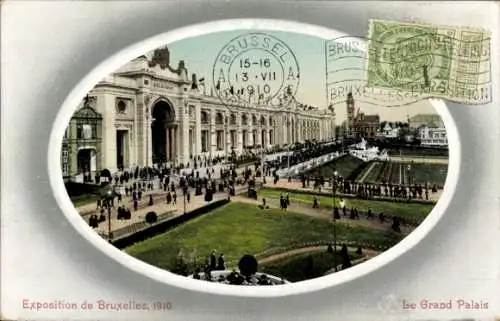 Passepartout Ak Brüssel Weltausstellung 1910, Parkanlage vor dem großen Palais
