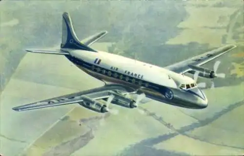 Ak Französisches Passagierflugzeug, Air France, Vickers Viscount