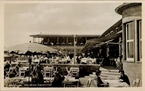 Ak Hannover in Niedersachsen, Maschsee Gaststätten mit Terrasse