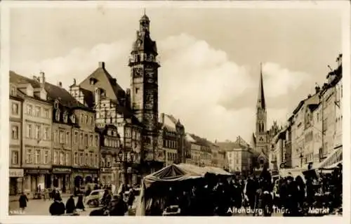 Ak Altenburg in Thüringen, Markt mit Kirche