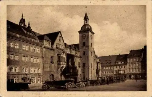 Ak Freiberg in Sachsen, Obermarkt, Autos