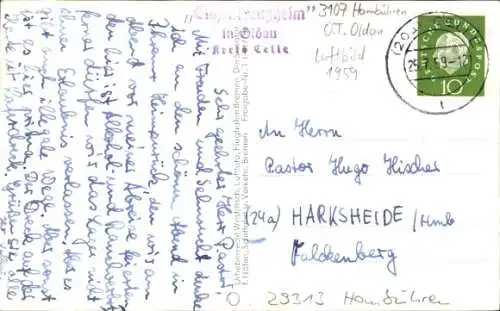 Ak Oldau Hambühren in Niedersachsen, Fliegeraufnahme Eichenkreuzheim