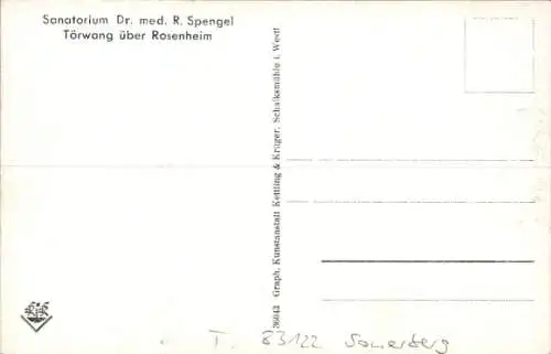 Ak Törwang Samerberg in Oberbayern, Sanatorium Dr. med R. Spengel