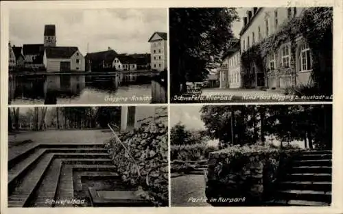 Ak Bad Gögging Neustadt an der Donau Niederbayern, Römerbad, Schwefelbad, Kurpark