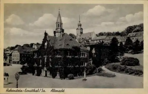 Ak Hohenstein Ernstthal in Sachsen, Altmarkt, Rathaus