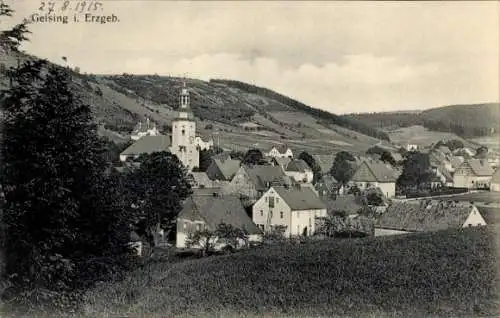 Ak Geising Altenberg Erzgebirge, Gesamtansicht, Kirche